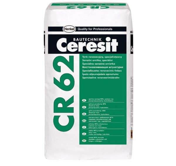 Гидрофобная санирующая штукатурная смесь Ceresit CR 62